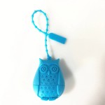 Tea filter, infuser, owl form, blue color